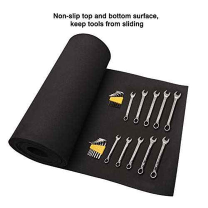 CASOMAN Professional Tool Box Liner, Drawer Liner, Shelf Liner, 18 inch(Wide) x 24 feet (Long), Non-Slip, Black