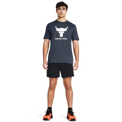 Under Armour Men's Project Rock Terry Shorts, (001) Black / / Downpour Gray, Medium