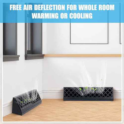 Blulu 2 Pcs 18 Inch Baseboard Register Duct Opening Size Modern Design Vent Covers for Home Floor Wall Baseboard Air Covers Supply Floor Diffuser Including Screws (Black)