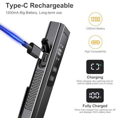 EDC Flat Flashlight 4 in 1 Pocket Magnetic Flashlight High Lumens Work Light with Green Beam & UV Light & Warning Light Combo EDC Rechargeable LT-010 (Black)