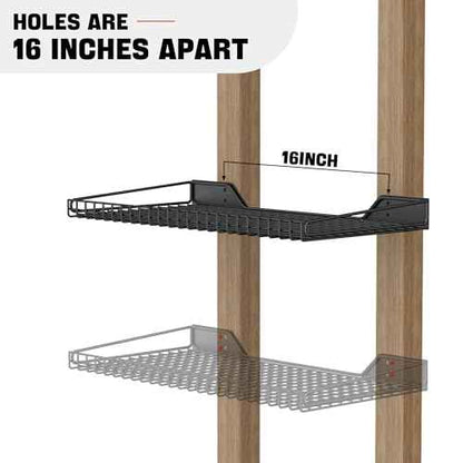 Ultrawall Wall Mounted Storage Shelf for Garage, 2 Pack Metal Shelf Rack, Heavy-Duty Wall Organizer Shelves Suitable for Shop, Shed, Garage 23.5inch x 12inch(Black)