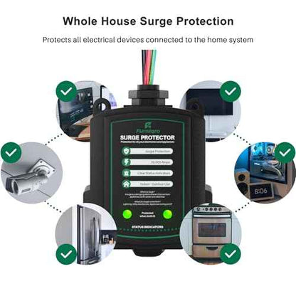 FHSPD36S Whole House Surge Protector for 36,000 Amps, Ultimate Surge Protection, Whole Home Surge Protector, Indoor/Outdoor Use, 120/240V