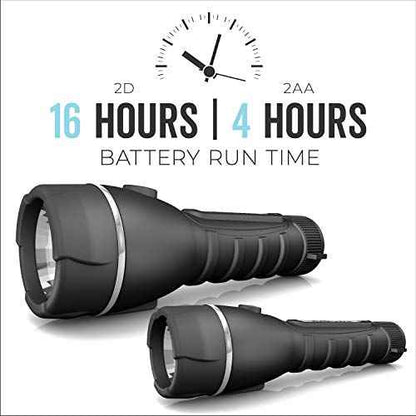 Rayovac LED Flashlight 3 Pack, Rubber Grip Flash Light Set with Batteries Included - Perfect for Power Outages, Emergency Situations, Camping, Hiking, Dog Walking (3 Pack)