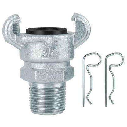 3/4 Chicago Fitting for Air Hose Fitting, NPT Male End Chicago Fitting,Universal Air Hose Fitting, Iron 2 Lug Universal Coupling