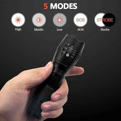 MODOAO LED Flashlights High Lumens 1500LM Waterproof Tactical Flashlight with 5 Light Modes for Hiking, Camping, Emergency Outdoor Use (5 Pack)