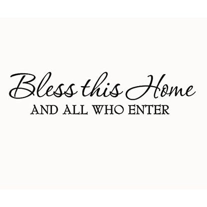 Bless This Home and All Who Enter Wall Decals Quotes Religious Sayings Vinyl Wall Art Decor Home Blessing