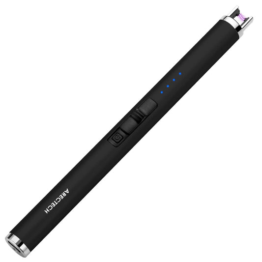 ARECTECH Rechargeable Electric Candle Lighter Arc Plasma Windproof Lighter for Candle Kitchen Birthday Gift for Mom Men Wife with Type-C Cable Black
