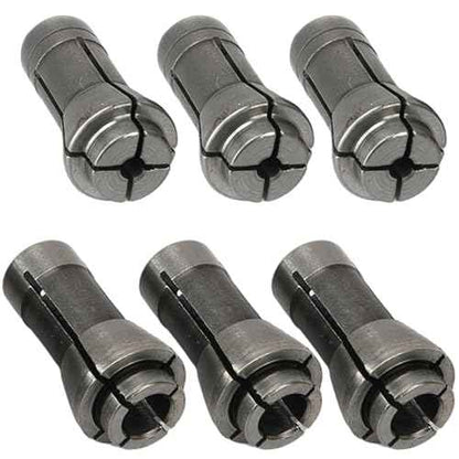 6 Pack Die Grinder Collet, Grinding Machine Clamping Collet Adapter 1/4" and 1/8" Arbors Shanks, 3 Pack 3mm and 3 Pack 6mm Grinding Machine Clamp