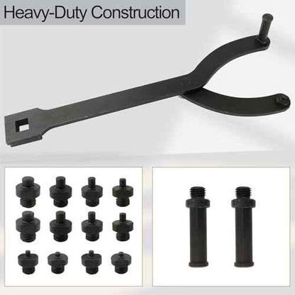 15 Pack Adjustable Cylinder Spanner Wrench Set with Pins 1/2" Drive Cylinder Spanner Wrench with Pins, Fits 1-1/4" to 5" Diameter
