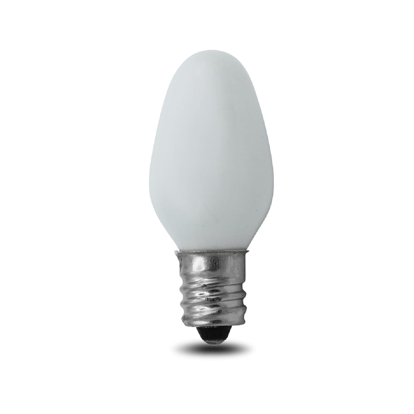 lumenivo 4W Replacement C7 Frosted White Bulb 120V Incandescent Light Bulb for Holiday Decor, Small Night Light, Baby Showers, Christmas Bulbs - E12 Candelabra Base - 2 Pack