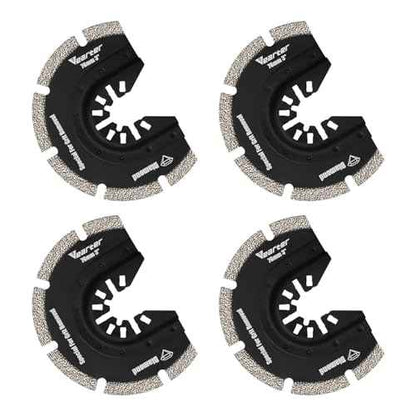 Diamond Oscillating Saw Blades 4PCS, 3'' Universal Multitool Blades for Grit Grout Removal, Quick Release Multi Tool Kit for Tile, Air Brick, Cement, Concrete, Masonry