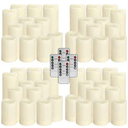 48-Pack LED Flameless Candles with Remote Control - Perfect for Home, Parties, and Special Occasions - Create a Magical Ambiance Effortlessly(Three Sizes)