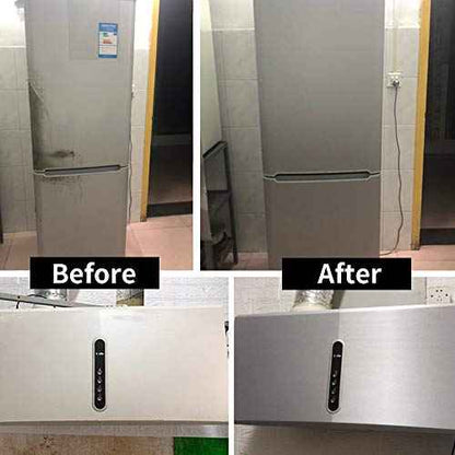 Hopepak Stainless Steel Contact Paper Peel and Stick Waterproof Silver Metallic Wallpaper Self Adhesive Removable Vinyl Roll for Kitchen Cabinet Refrigerator Dishwasher Countertop 17.3''x78.7''
