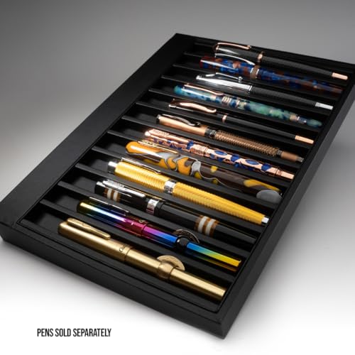 MONTEVERDE USA Deluxe Collector's Vegan Leather Tray for 12 PENS - Black