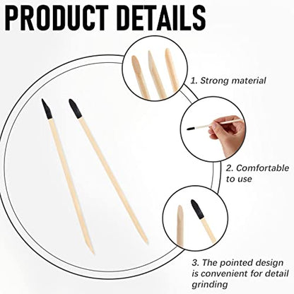 Macarrie 50 Pack Sanding Sticks 280 Grit Matchsticks Sanding Twigs Fine Detailing Sticks for Plastic Models Wood Hobby, 5.4 x 0.2 Inch