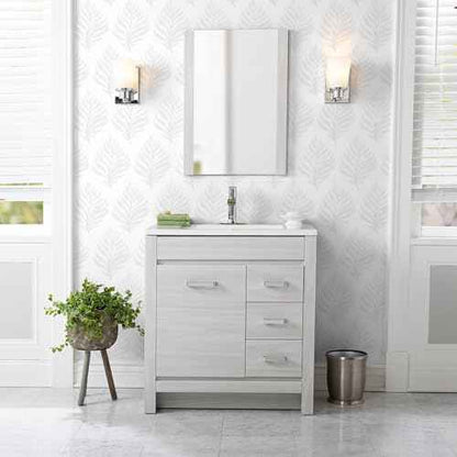 GloryTik Peel and Stick Wallpaper Boho White/Grey Floral Contact Paper Modern Removable Self Adhesive Wall Paper Leaf Waterproof Wallpaper for Cabinets Bedroom Vinyl Rolls (17.3" x 78.7")