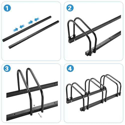 Bike Stand, 4 Bikes Rack Garage, 2.4" Width for most of Bikes