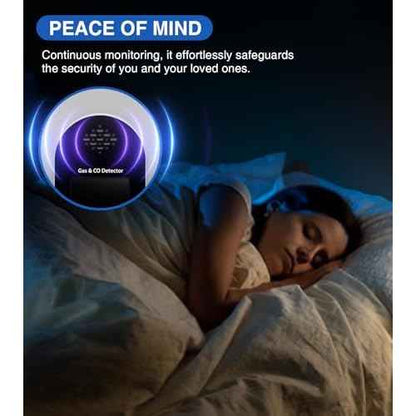Carbon Monoxide Detectors Plug-in,4-in-1 Portable Gas & Co Detector Plug in with Fahrenheit(¡ÆF) & Humidity,Carbon Monoxide Monitor Alarm for RV Travel Home Basement Hotel (Gas & Co)