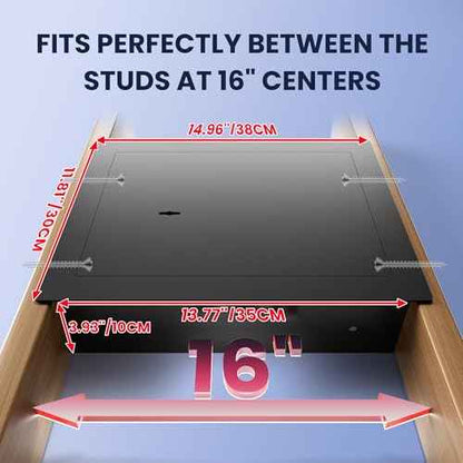 Small Hidden In Wall Safe Between 16" Studs, 0.327 cu ft Security Floor Safe with Removable Pegboard, Key-Operated Only for Storage Jewelry, Passport