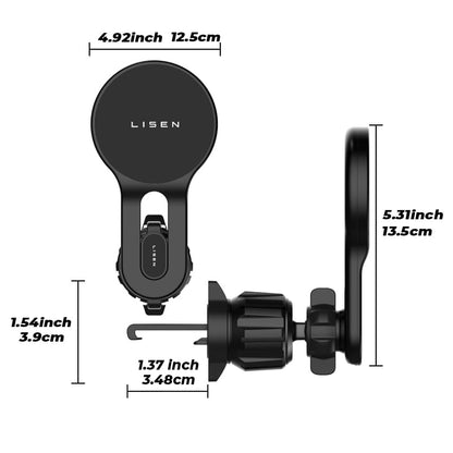 LISEN for iPhone 17 MagSafe Car Mount Charger, [Safer & Faster] Vent Magnetic Wireless Car Charger, Car Vent Phone Mount Charger Fits iPhone 17Pro/ Max/Air 16 15 14 13, Samsung with MagSafe Case