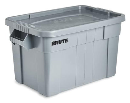 Rubbermaid Commercial Products BRUTE Tote Storage Bin with Lid, 20-Gallon, Gray, Rugged/Reusable Boxes for Garage/Moving/Camping/Basement Storage/Kitchen/Warehouse/Outdoor, Pack of 1