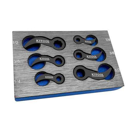 6 Pcs Pry Bar Wrench Adaptor Head Set, Crowbar Adapter Head Tool, Half Shaft Removal Car Repairing Tools 1/2" 3/8" 1/4" D 8pt (Square) Profile