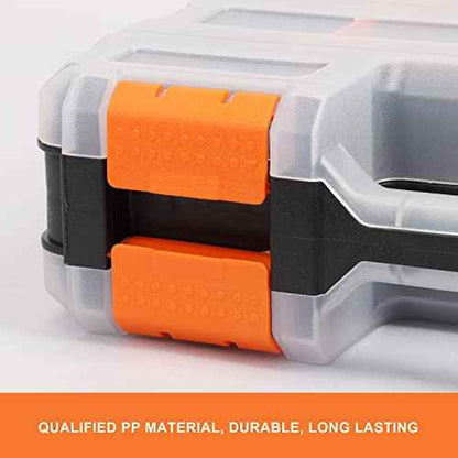 Mayouko Double Side Tools Organizer, Customizable Removable Plastic Dividers, Hardware Box Storage, Excellent for Screws,Nuts,Small Parts, 34-Compartment,2 PCS Set,12.6"L x 10.6"W x 3.2"H