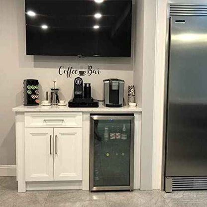 Coffee Bar Quotes Wall Decals Art Stikcer Decoration Vinyl House Home Bedroom Decor Wall Art Design YMX67 (42x12cm, Black)