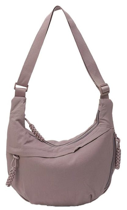 Nylon Crescent Crossbody Bag for Women Shoulder Tote Handbag Casual Sling Bag Dumpling Purse Bag for Outdoor Travel