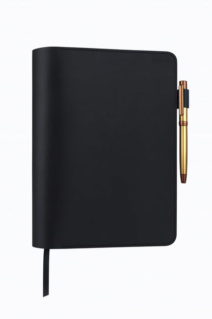 CestAntiQ Black Leather Journal Cover XXL – Refillable Notebook Cover 8.5 x 11 Inches , Handmade Executive Writing Padfolio, Compatible with Moleskine XXL Leuchtturm1917 XXL Mead Five Star