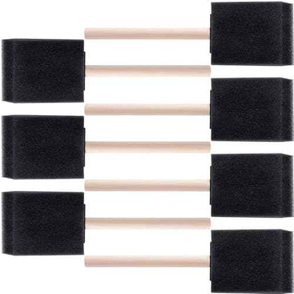 7Pcs Foam Paint Brushes, 2" Sponge Paint Brushes with Wood Handle for Painting, Details, Staining, Varnishes, DIY Crafting