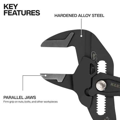 Klein Tools D53110 Compact Plier Wrench, High Leverage Multi-Use Adjustable Plier Wrench with Smooth Jaws, 10-Inch