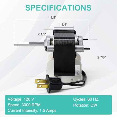 S99080180 Exhaust Fan Motor for Broan Nutone 509, 509S, 509S-C, 509-C, 509-A, 509S-B, 509MG-A, 509MG Ventilation Fan Replacement Motor