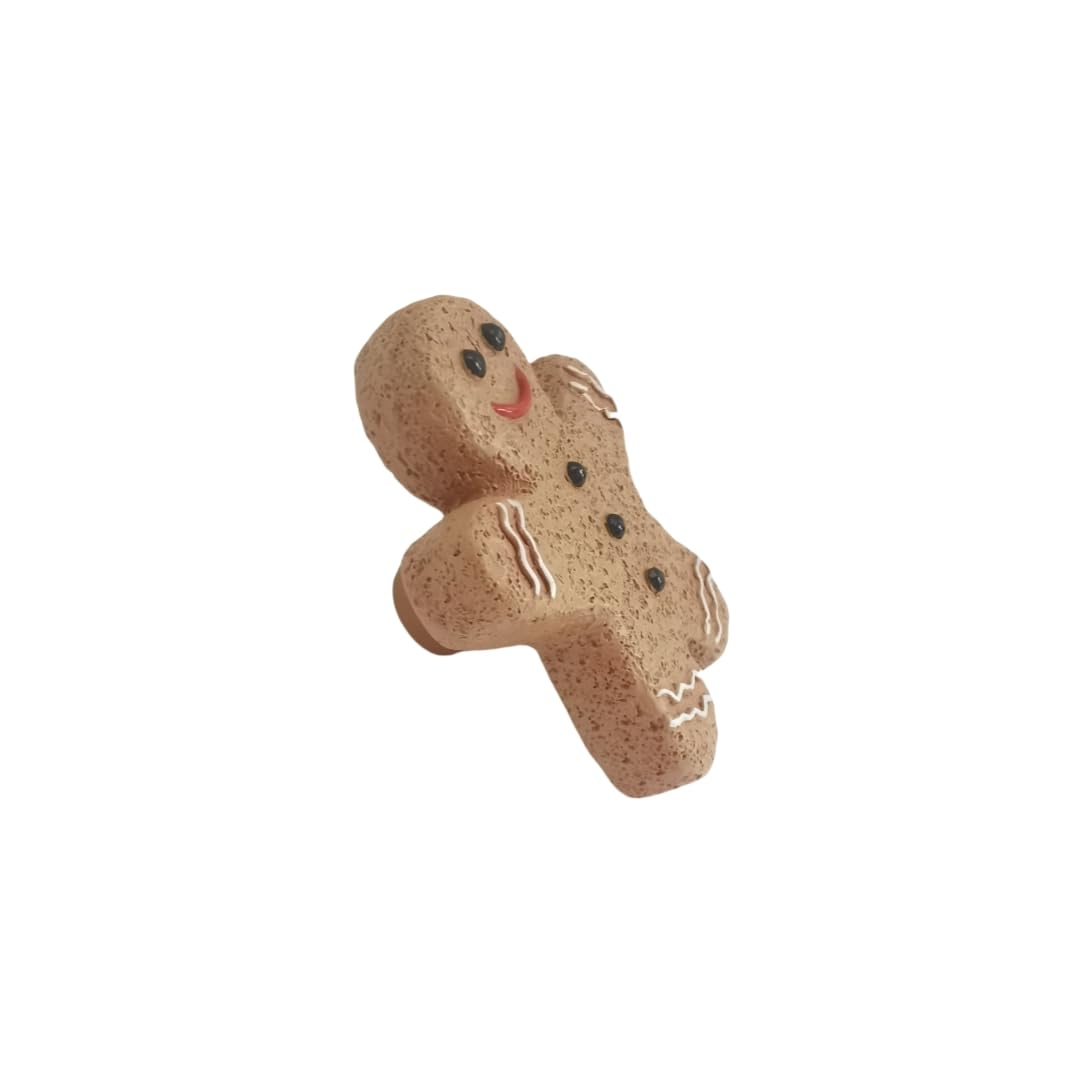 Amyoxu Gingerbread Men Drawer Pulls Cabinet Knobs Hand Painted Resin Dressing Table Handles Country Kitchen Home Christmas Decoraton (Pack of 6)
