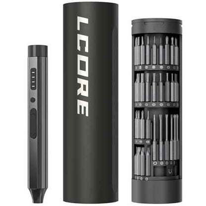 LCORE electric Screwdriver set, 3.7V Cordless Screwdriver Set,ED1 PRO 67-in-1 Power Screw Driver, Max 0.35N.m,62 Magnetic Bits, LED Light,4 Torque, for Electronics, Phones, Cameras, Laptops, Watches