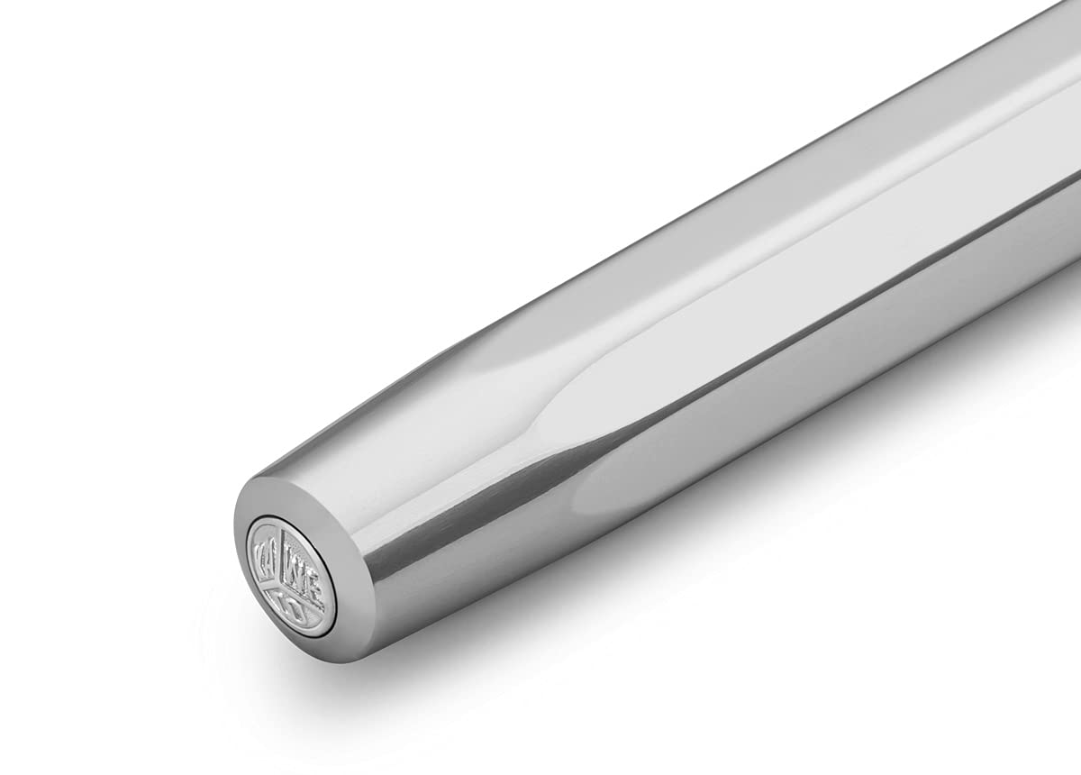 Kaweco AL SPORT Fountain Pen Raw I Premium Aluminum Reservoir Pen for Ink Cartridges 13 cm I Nib: B (Broad)