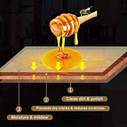 Wood Seasoning Beewax,Beewax Polish for Wood & Furniture,Metal & Leather,Complete Solution Furniture Care Home Cleaning,Protect and Enhance The Shine