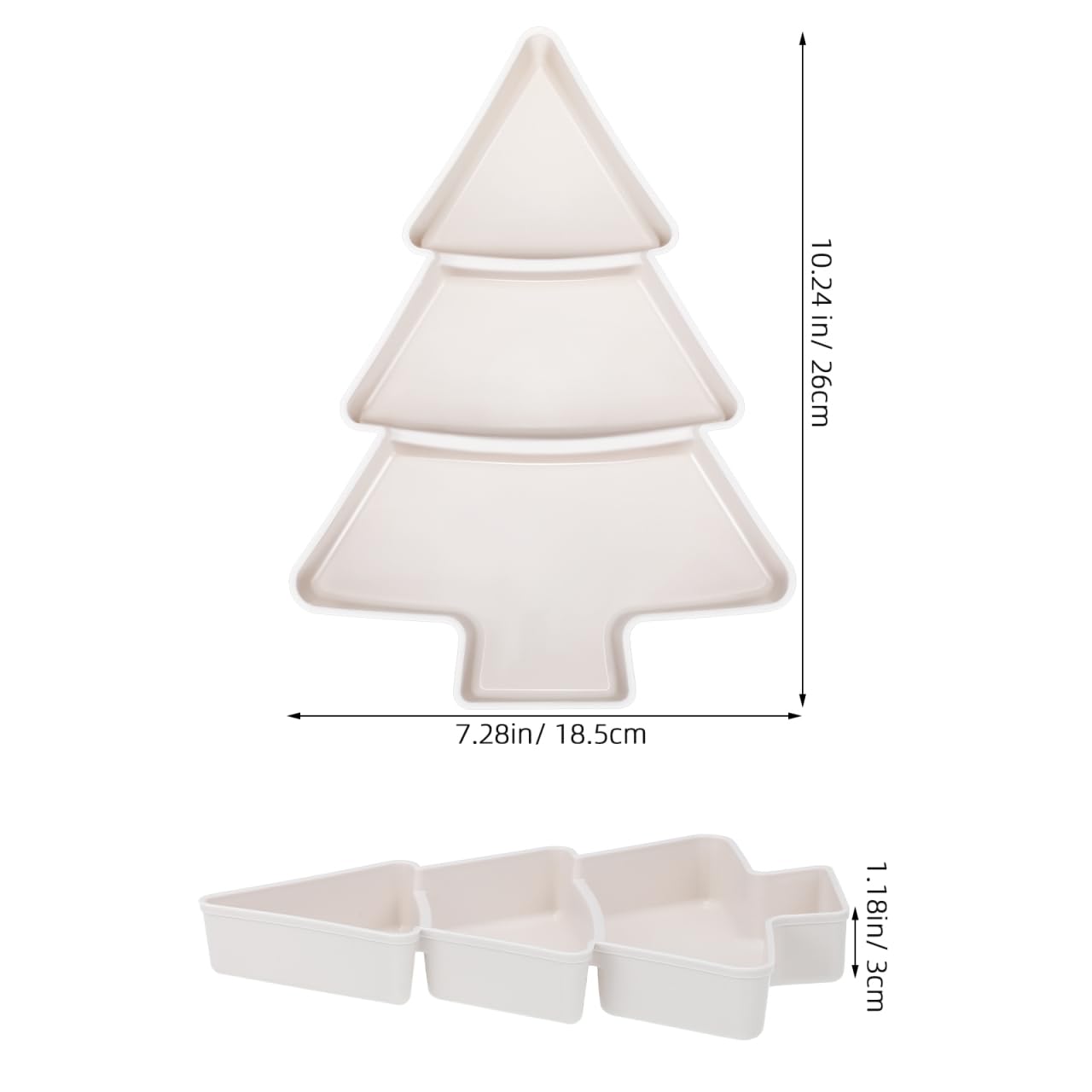 Angoily Christmas Serving Tray, 2pcs Plastic Christmas Tree Serving Platter, Tree Shaped Holiday Candy Dishes, Ideal for Holiday Treats Candy Fruit Feasts Festive Tableware Appetizer Xmas Parties