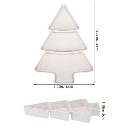 Angoily Christmas Serving Tray, 2pcs Plastic Christmas Tree Serving Platter, Tree Shaped Holiday Candy Dishes, Ideal for Holiday Treats Candy Fruit Feasts Festive Tableware Appetizer Xmas Parties