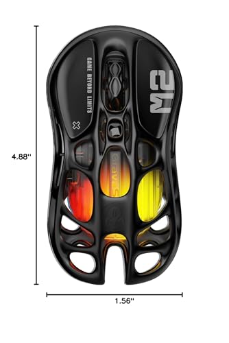 GravaStar Mercury M2 Wireless Gaming Mouse with 26,000 DPI, PAW3395DM Sensor -79g Lightweight Hollowed-Out Design -5 Programmable Buttons -5 Dynamic Lightsync RGB