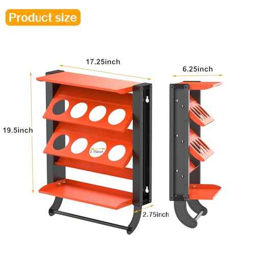 TORACK Spray Paint Can Holder Wall Mount, Heavy Duty Metal Spray Can Holder for Garage, Paint Can Storage Rack for Shop, Holds Up to 100 lbs
