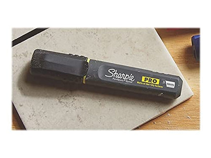 Sharpie Pro Permanent Marker Medium Chisel Tip Black 12 Count (2018326)