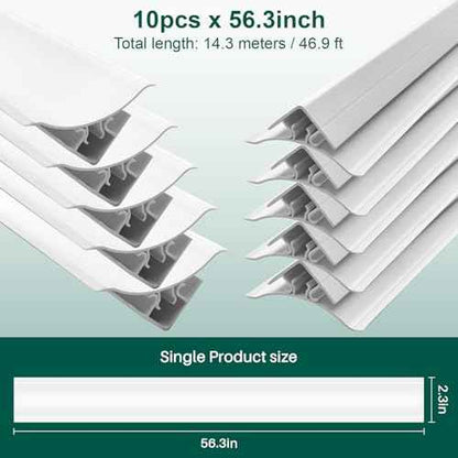 Ceiling Crown Molding Trim 10-Pack 46.9Ft in Total Length, with Base Decorative Ceiling Molding Bars -Install with Glue or Screws, White (Adhesive not Included)