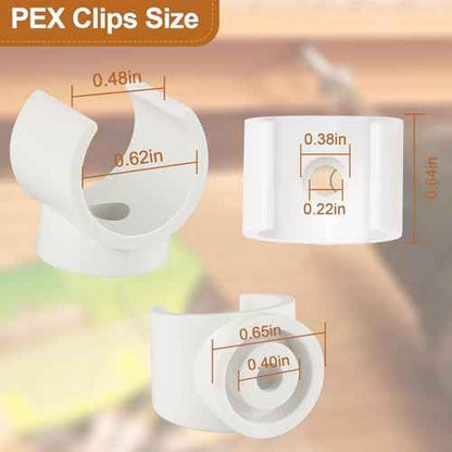 PEX Pipe Clamp Clip, 50Pcs 1/2 Inch PEX Clamp For PVC Water Pipes & Tubing Hoses Hangers Clips Holder Support Bracket Socket, White Plastic U Pipe Clamp Tools