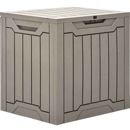 YITAHOME 31 Gallon Outdoor Storage Box, Resin Deck Box and Waterproof Package Delivery Box for Gardening Tools, Pool Supplies, Patio Furniture, Lockable, Taupe