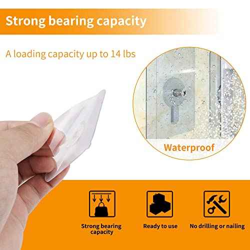 8-Set Adhesive Screws Wall Mount Hanging Nails No-Trace No Drilling Stick-on Sticky Screw with 3 Different Size Screw for Bathroom Kitchen Storage Room Tile Wall Shower Room