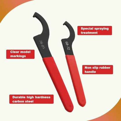 9Pcs C-Shape Carbon Steel Spanner Wrench Set Adjustable Shock Wrench Hook Tool for Most Car and Motorcycle Shock Adjustment (Red)