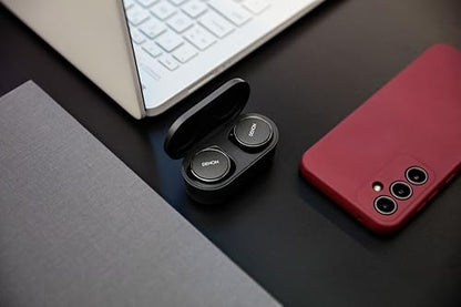 Denon PerL Pro True Wireless Earbuds - Adaptive Active Headphones Wireless Noise Canceling, Masimo Adaptive Acoustic Technology, Spatial Audio, 32Hr Battery Life, Wirefree Charging, Black