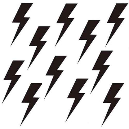 48 PCS Black Lightning Bolt Decals for Wall or Cars, Lightning Bolt Stickers for Wall, Lightning Bolt Wallpaper Decor