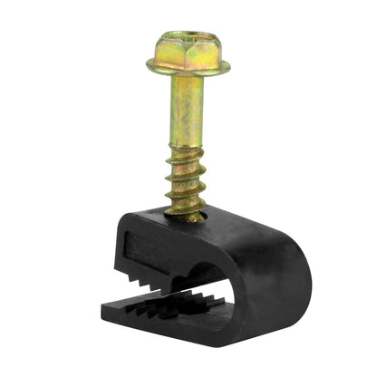 Skywalker Flexible Single Cable Screw Clips (Pack of 100 / Black)